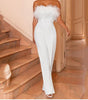Women's Plumage And Breast Pure Color Cut Back Jumpsuit