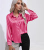 One-Button Satin Long Sleeve Shirt