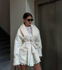 Korean Style Leather & Fur Splicing Coat
