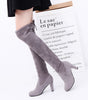 Schwarze kniehohe Stiefel für Frauen Schuhe High Heel Lange Stiefel