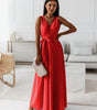 Women's Clothing Solid Color And V-neck Formal Dress