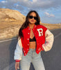 Female Casual Fashion Printing Baseball Uniform Sweater