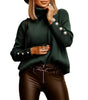 Damen Rollkragenpullover in einfarbiger Optik, modische Winteroberteile