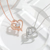 Zircon Double Love Necklace With Rhinestones Ins Personalized Heart