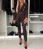 New European And American Women's Clothing Pure Color All-matching Casual Suit