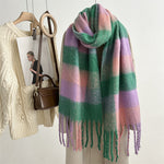 New Mohair Plaid Scarf For Women