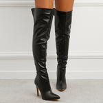 Women's Pointed Toe Stiletto Heel Over-the-knee Back Zipper Boots