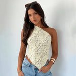 Lace Backless Asymmetrical Summer Top