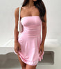 Y2K Tube-top Short Dress Summer Sexy Pleated Tight Dresses For Womens Clothing