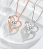 Zircon Double Love Necklace With Rhinestones Ins Personalized Heart