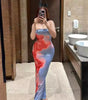 Slim Slit Tube Long Dress Summer Sexy Pint Party Beach Dresses Women's Clothing