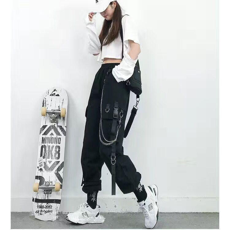 Women Cargo Pants Harem Pants Fashion Punk Pockets Jogger