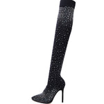 High Heels Over The Knee Boots With Pointed Toes And Thin Heels