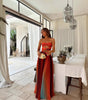 Graceful And Fashionable Satin Gradient Backless Lace Up Sexy Dress