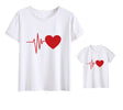 Love round neck print couple parent-child outfit