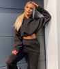 Two-Piece Tracksuit with Hoodie - Women's Casual Fitness Sportswear