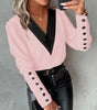 Fashion V-Neck Long Sleeve Blouse