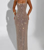 Sexy Double-shoulder Strap Sequins Net Drill Suspenders Dress