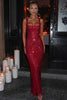 Sexy Double-shoulder Strap Sequins Net Drill Suspenders Dress