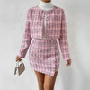 Heavy Industry Knitting Classic Style Jacket Half Body Skirt Outfit