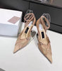 Mesh Pointed Cross Buckle High Heel Fashion Women's Shoes