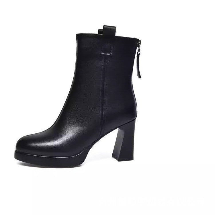 Weiche Leder High Heel Stiefel Weibliche Plus Samt Echtes Leder