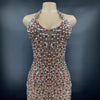 Glitter Rhinestone Prom Crystal Backless Dress Elegant