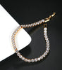 round single row full diamond gold tennis bracelet,