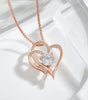 Zircon Double Love Necklace With Rhinestones Ins Personalized Heart