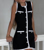 Women's Fashion Simple Buttons Sleeveless Vest Dress