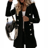 Double-Breasted Wool Coat - Women's Autumn/Winter Jacket