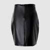 Black High Waist Tight PU Leather Skirt