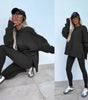 Sweater Suit Women's Casual Loose Long Sleeve Crew Neck Split Top Tight Trousers