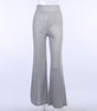 Silver shiny wide-leg pants
