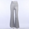 Silver shiny wide-leg pants