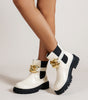 Fashion Chain Decoration Flat Bottom Casual Boots