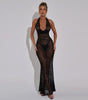 Women's Fashionable Sequins Halter Fishtail Dress