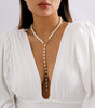 Retro Round Beads Chain Beaded Simple Tassel Long Necklace