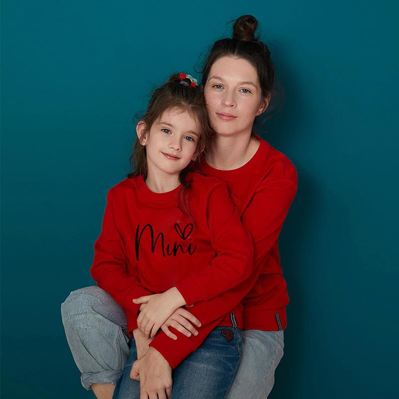 Mother & Daughter Letter Print Sweater