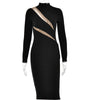 Round Neck Long Sleeve Stitching Dress Women