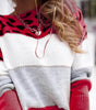 Colorblock Leopard Print Round Neck Casual Sweater Women's Clothing