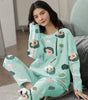 Pajamas Set Women Cute Cartoon Print Sleepwear 2 Piece Lounge Sets