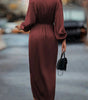 Elegant Waist-Tight V-Neck Split Dress
