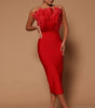 Tube Top Feather Stretch Slim Fit Bandage One-piece Dress