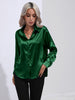 One-Button Satin Long Sleeve Shirt