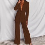 Women’s 2-Piece Blazer Suit Set – Long Sleeve Blazer & Pants