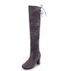 Schwarze kniehohe Stiefel für Frauen Schuhe High Heel Lange Stiefel