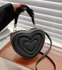 Heart-Shaped PU Leather Crossbody Bag