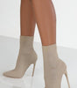 Women's High-heel Point-toe Knitted Stretch Boots