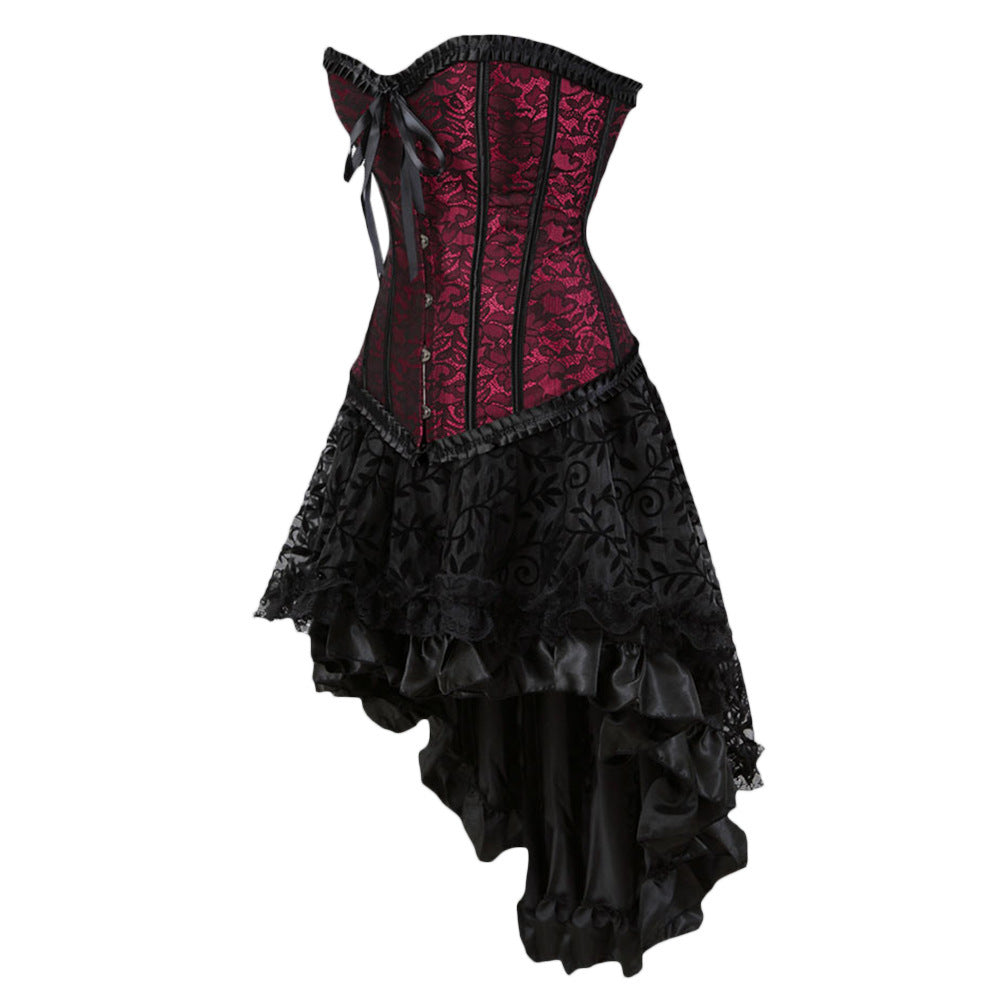 Classic Flounce Body Shaping Two-piece Suits Long Dress
